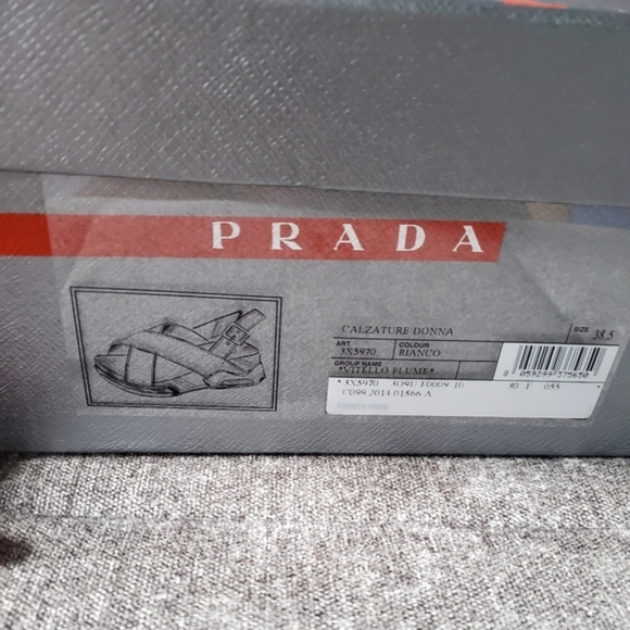 Prada White Leather Slingback Crossover Platform Sandals Size 38.5 / 8.5 - Picture 11 of 11